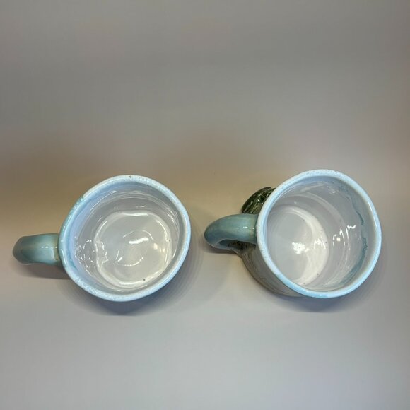 Drip Glaze Pottery Mugs Beach Theme Handmade Mugs Coastal Pottery Beach-Inspired - Picture 3 of 12